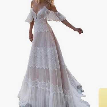 Bohemian lace wedding dress! - image 1