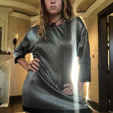 Zara Metallic Silver Mini Dress