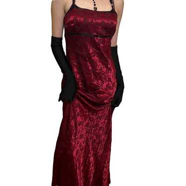 90s red goth prom dress