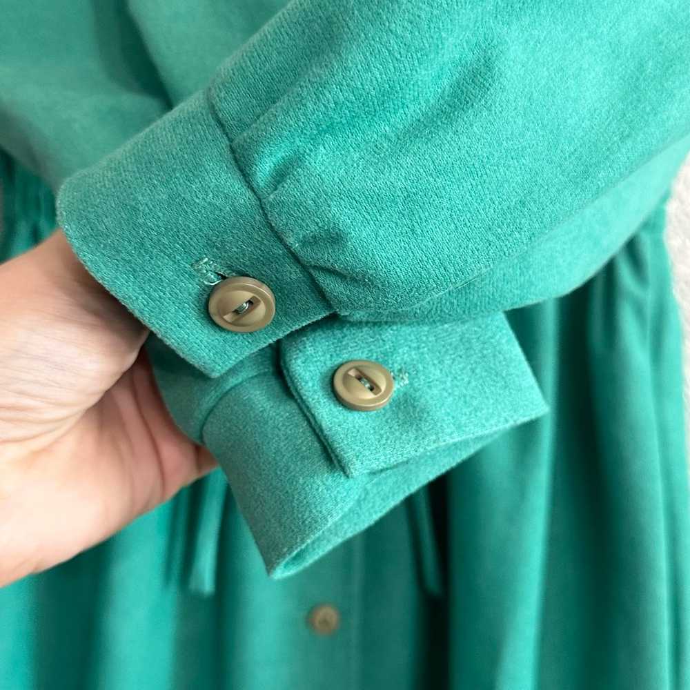 1940’s Beege Seafoam Green Waist Tie Casual Shirt… - image 3