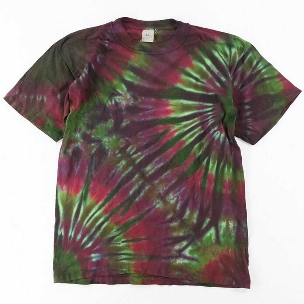 NWOT Single Stitch T-Shirt Blank Hand Tie Dyed Wh… - image 1