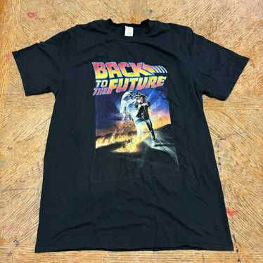 Vintage Back To The Future Black T-Shirt ANVIL US… - image 1
