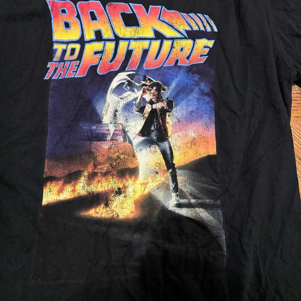 Vintage Back To The Future Black T-Shirt ANVIL US… - image 3