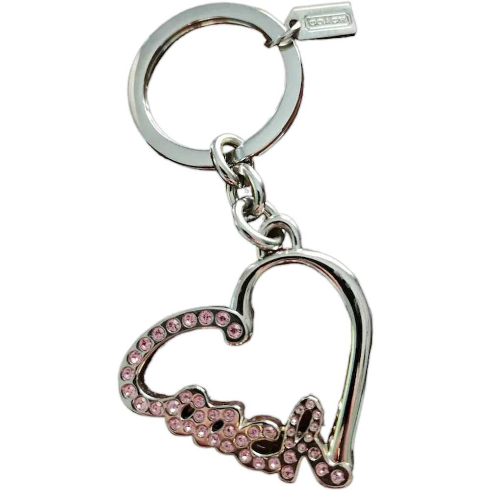 Coach Silver Tone and Rhinestone Key Chain - image 1