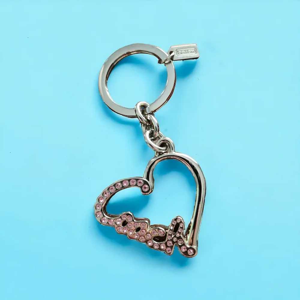 Coach Silver Tone and Rhinestone Key Chain - image 5