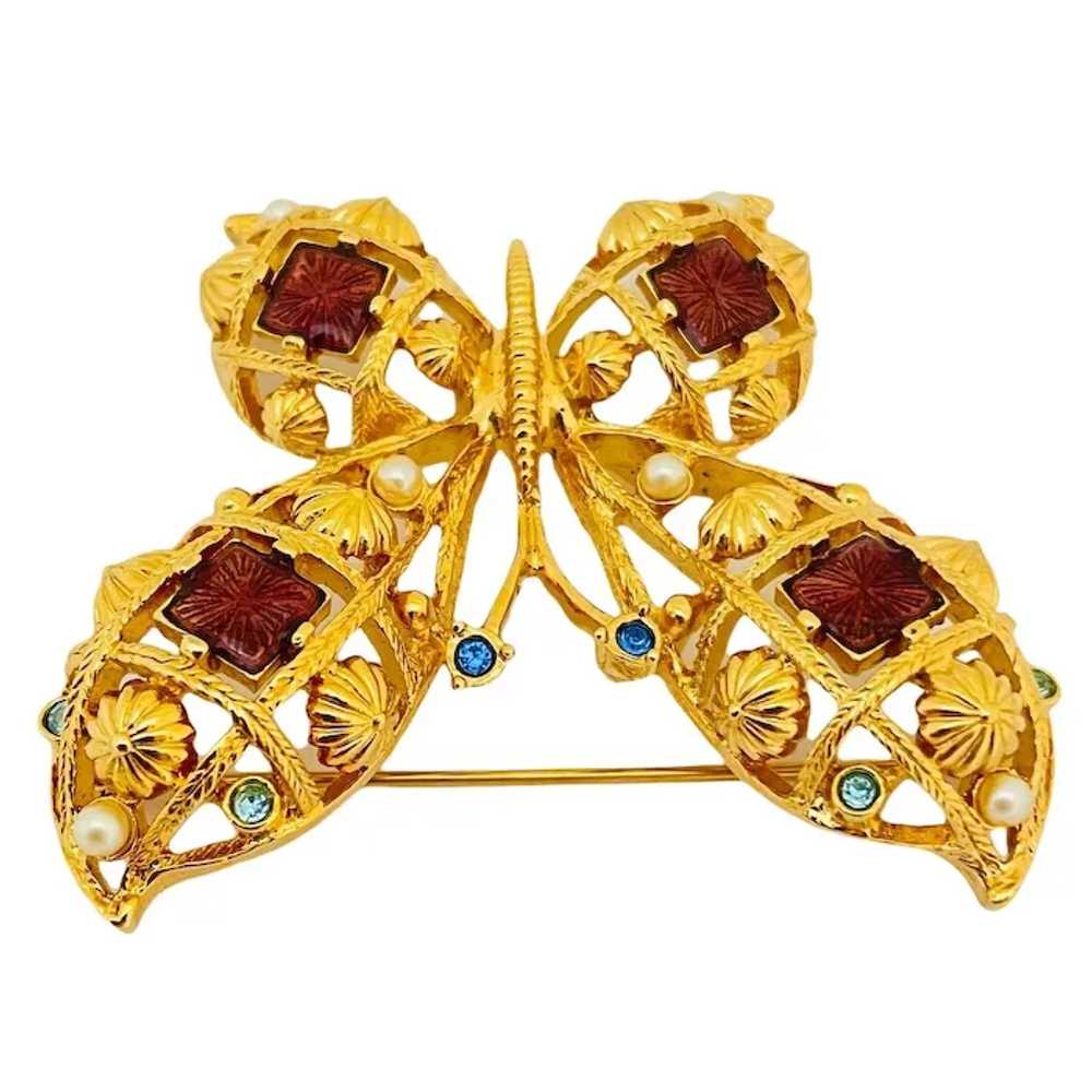 Large Goldplate Butterfly Brooch - image 2