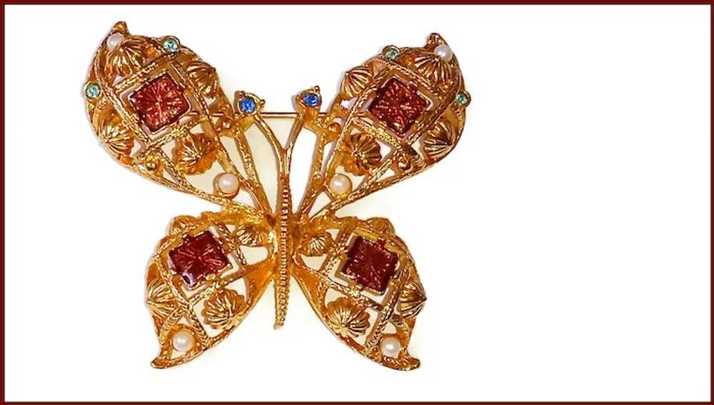 Large Goldplate Butterfly Brooch - image 3