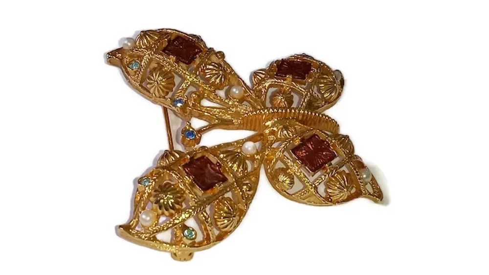 Large Goldplate Butterfly Brooch - image 5