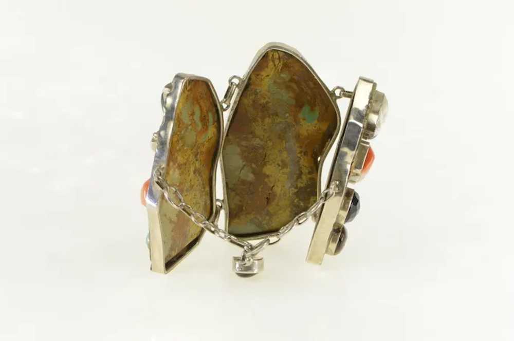 Sterling Silver Abstract Southwestern Stone State… - image 2