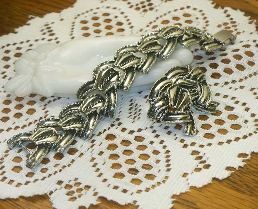 Vintage Selro Selini Wide Bracelet & Clip on Earr… - image 12