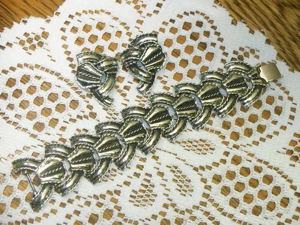 Vintage Selro Selini Wide Bracelet & Clip on Earr… - image 8