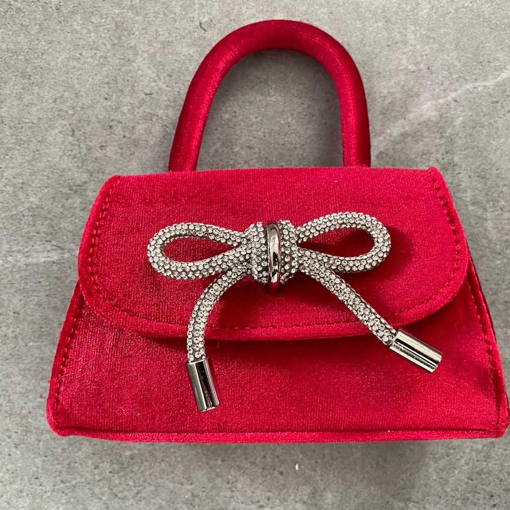 Tiny red velvet purse - image 1