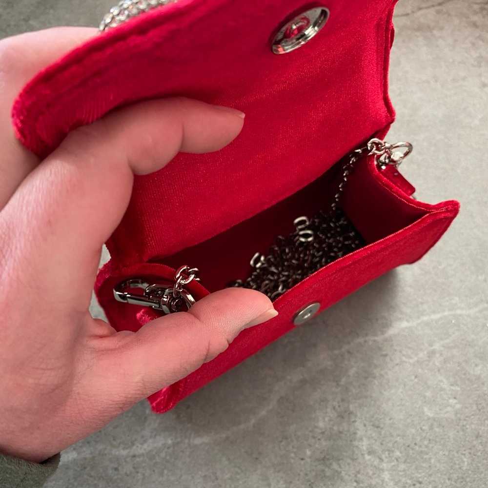 Tiny red velvet purse - image 3