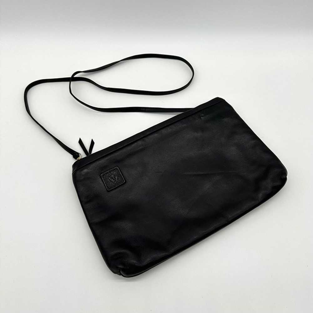 Vintage Black Leather Purse Shoulder Bag Anne Kle… - image 1