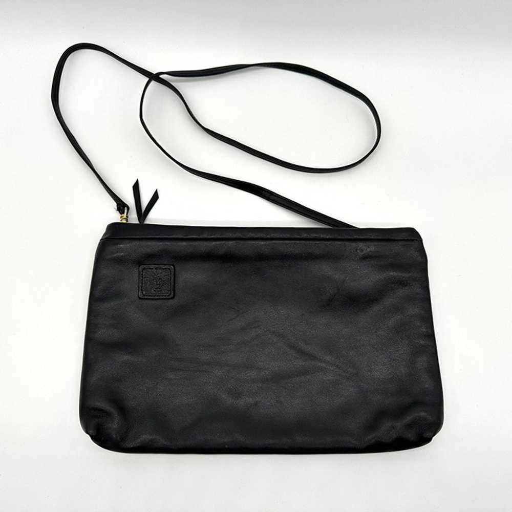 Vintage Black Leather Purse Shoulder Bag Anne Kle… - image 3