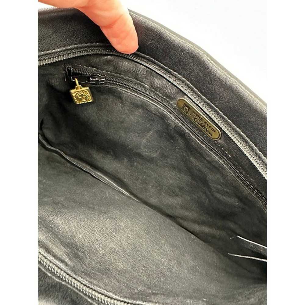 Vintage Black Leather Purse Shoulder Bag Anne Kle… - image 4