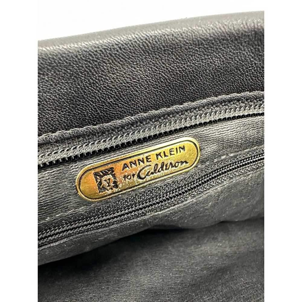 Vintage Black Leather Purse Shoulder Bag Anne Kle… - image 8