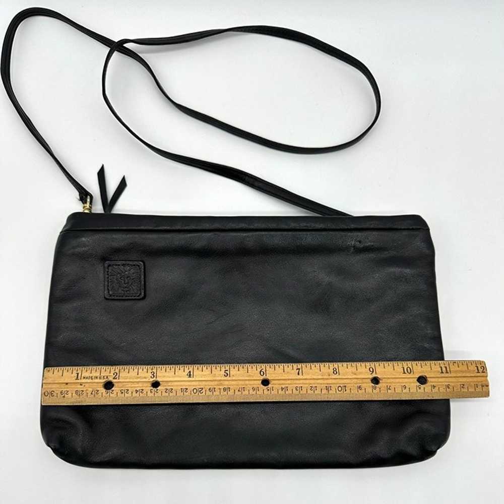 Vintage Black Leather Purse Shoulder Bag Anne Kle… - image 9
