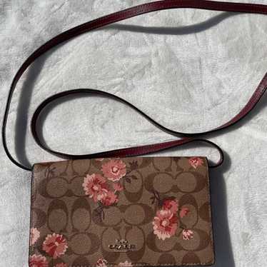 Coach Foldover Floral Print Crossbody   (FIRM ) - image 1