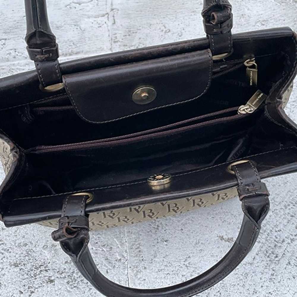 Bottega Vaneta Vintage Handbag Brown Canvas/Leath… - image 8