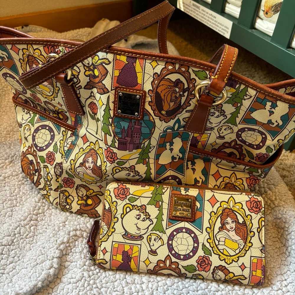 Disney Dooney & Bourke Beauty And The Beast Stain… - image 4