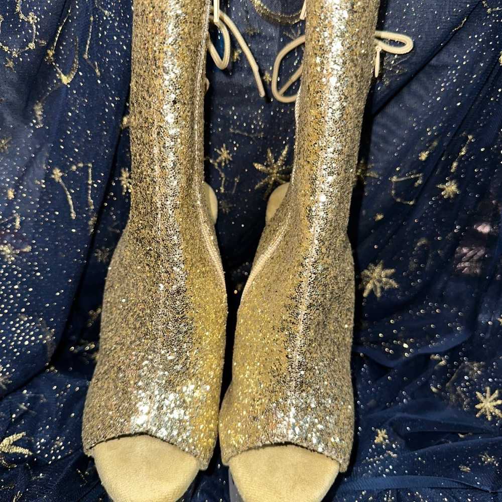 Pleaser gold sparkle heels - image 2