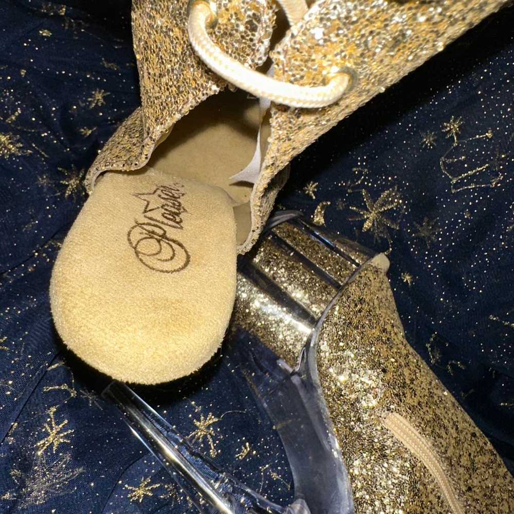 Pleaser gold sparkle heels - image 4