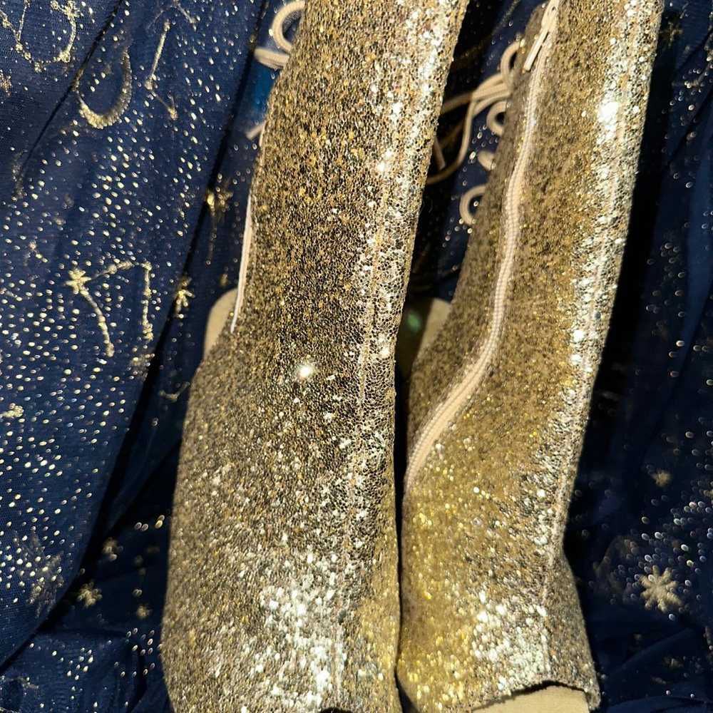 Pleaser gold sparkle heels - image 7