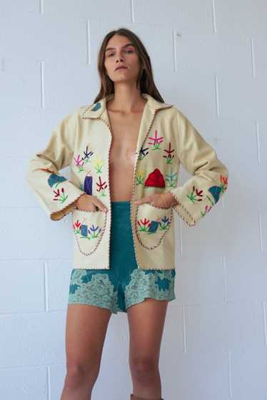 1950's Mexican Wool Embroidered Souvenir Jacket