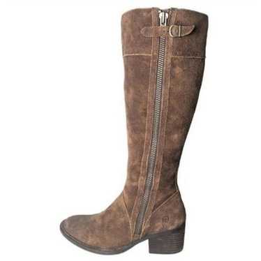 BORN Polly Brown Suede Knee High Boot Size 7.5M-WC - image 1