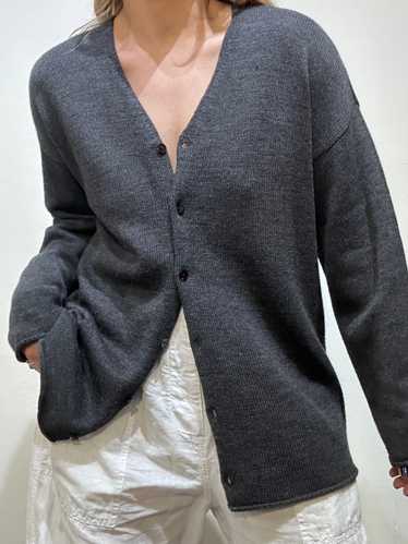 DKNY Soft Grey Wool Cardigan