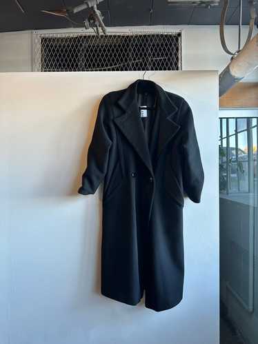 Black Wide Collar Wool Jacket - image 1