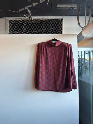 LaChine Classic Maroon Print Blouse