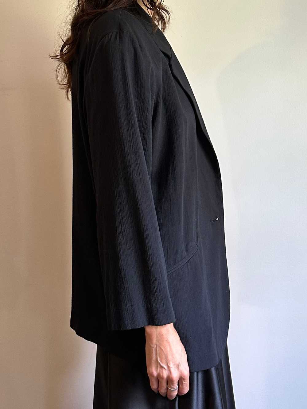 Vintage Black Exaggerated Shoulder Pad Blazer - image 3