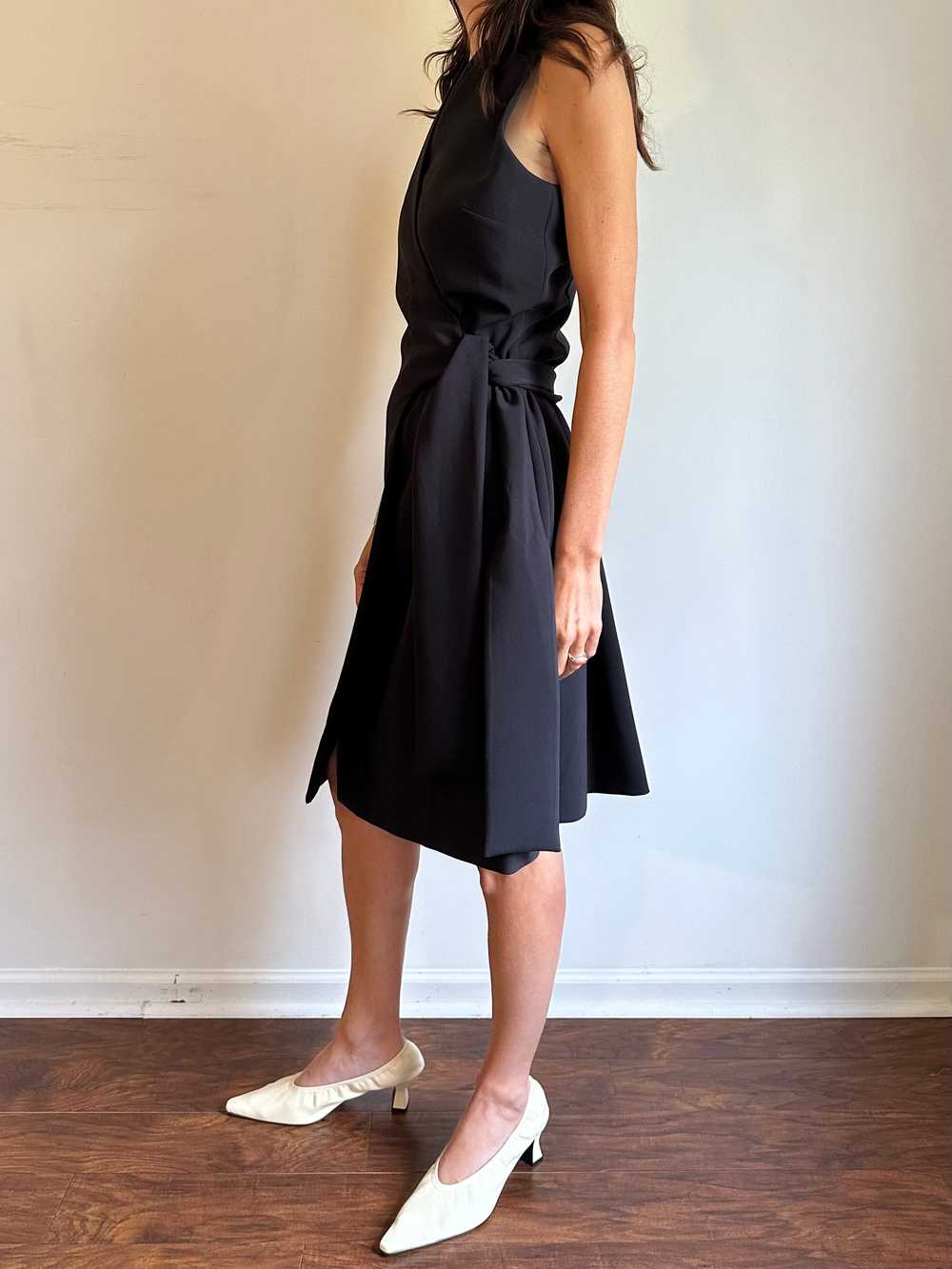 Donna Karen Black Wrap Halter Dress - image 5