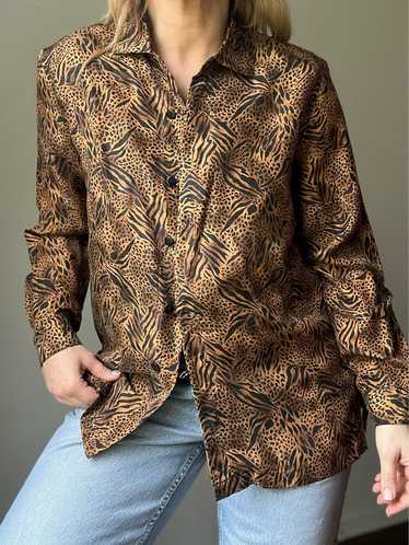 Vintage Silk Cheetah Shirt - image 1