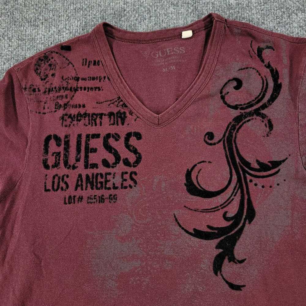 Guess Guess Shirt Men's Medium Red Burgundy Los A… - image 2