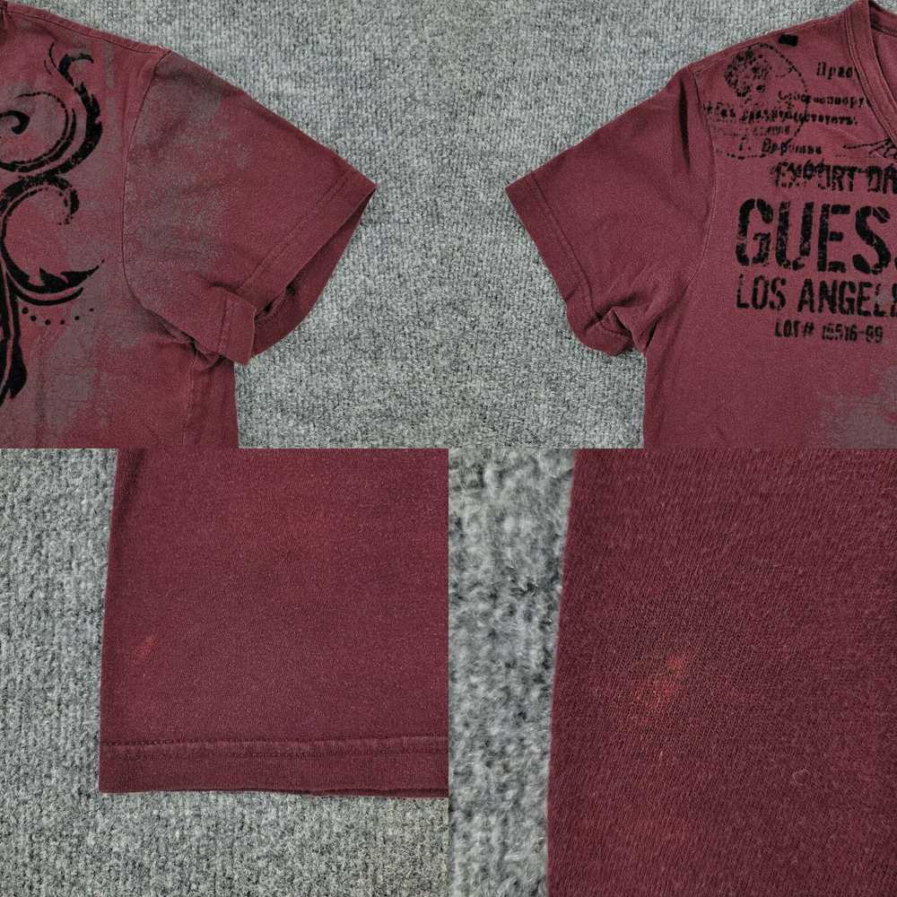 Guess Guess Shirt Men's Medium Red Burgundy Los A… - image 4