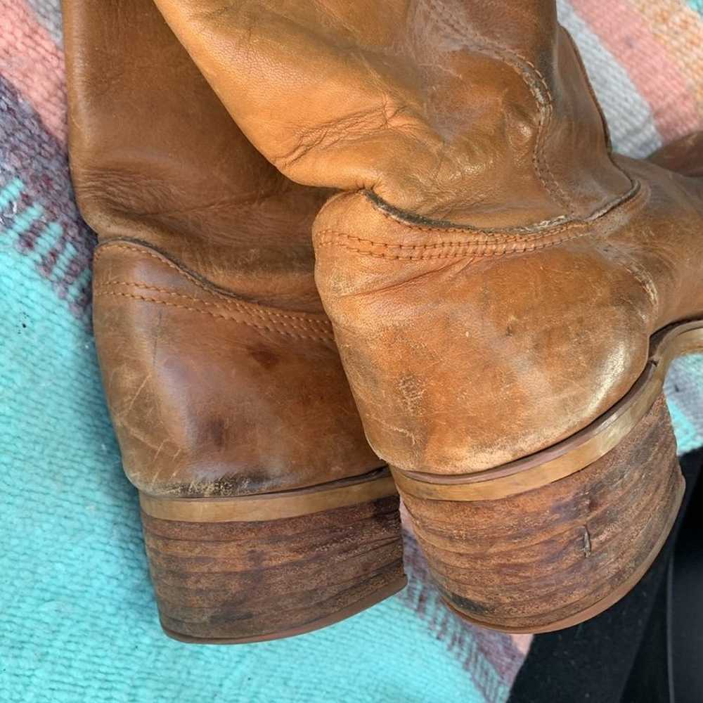 Vintage Perfectly Distressed Tan Work Boots Made … - image 7