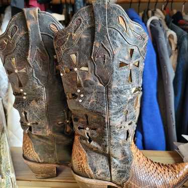 Corral Musgo Python Leather Cross Cowboy buy Boots