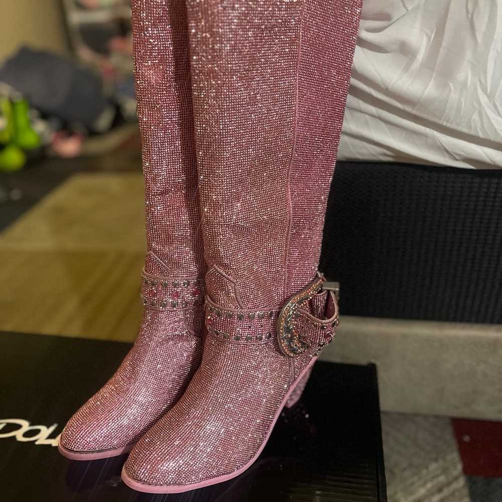 Pink knee high sheriff shine boots 10 - image 1