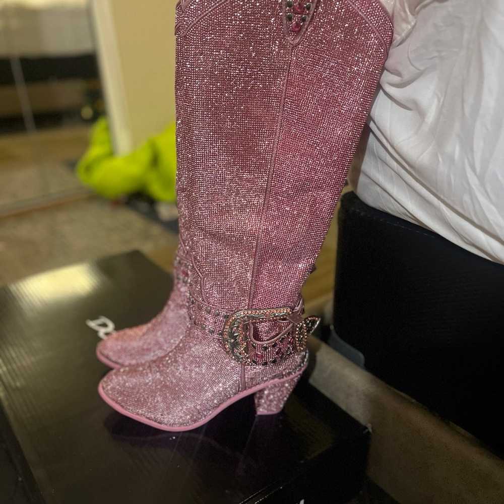 Pink knee high sheriff shine boots 10 - image 2