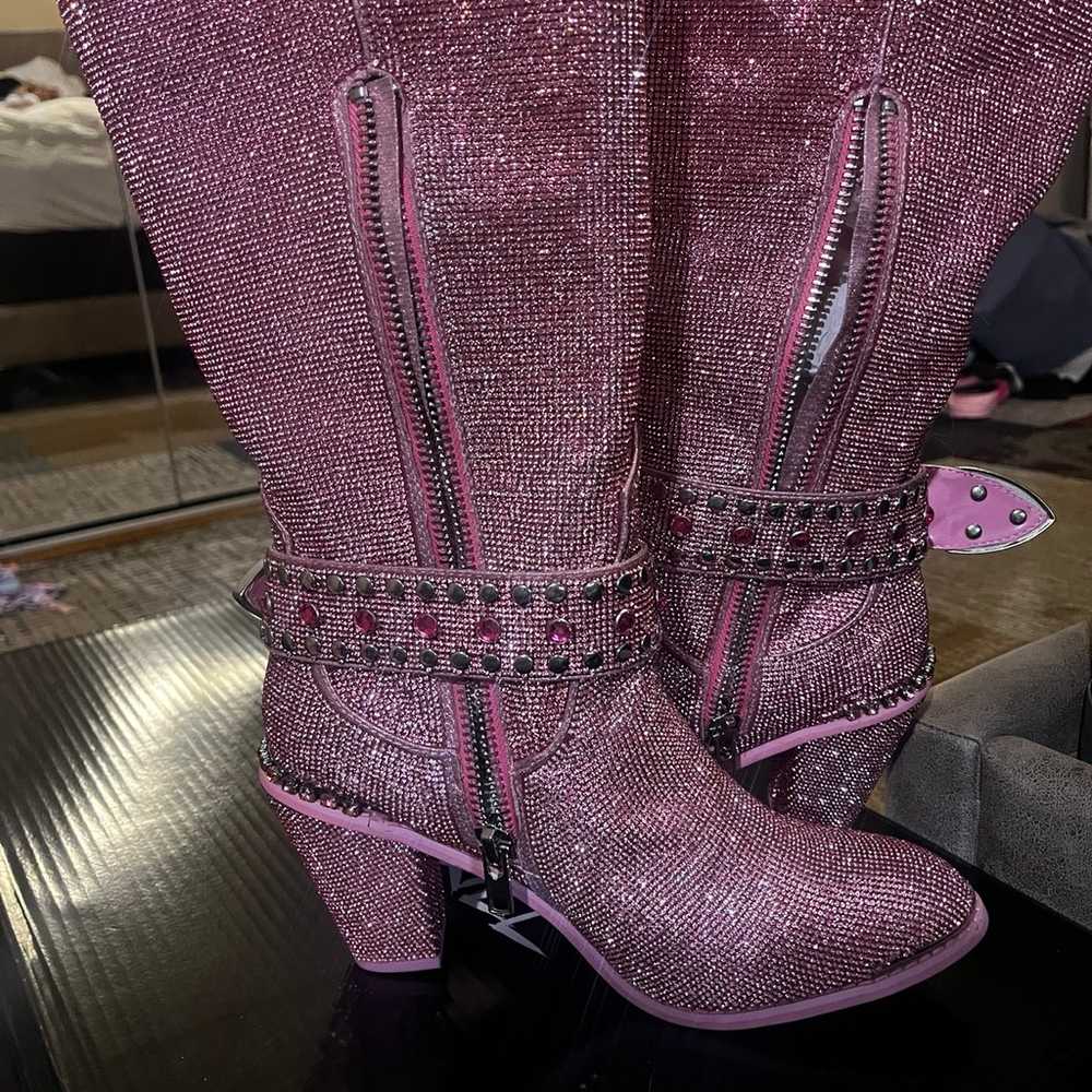 Pink knee high sheriff shine boots 10 - image 4