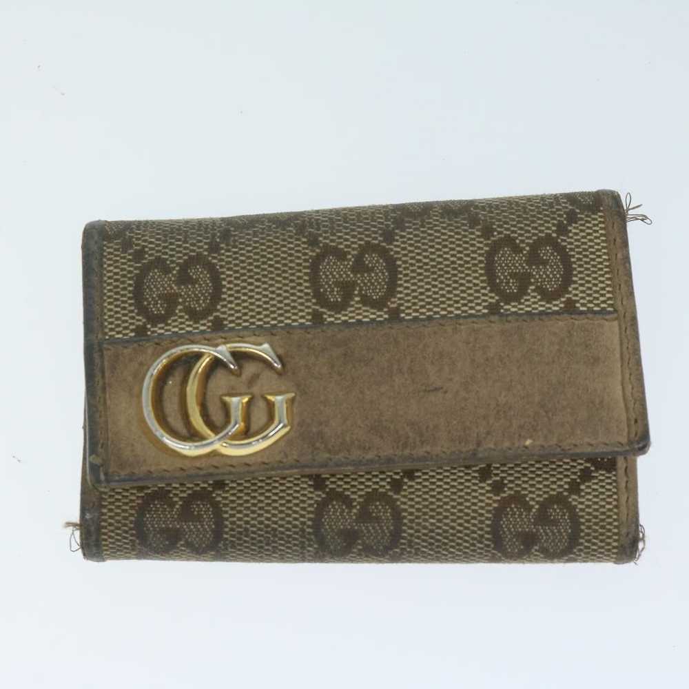 Gucci GUCCI GG Canvas Key Case Leather 5Set Beige… - image 2