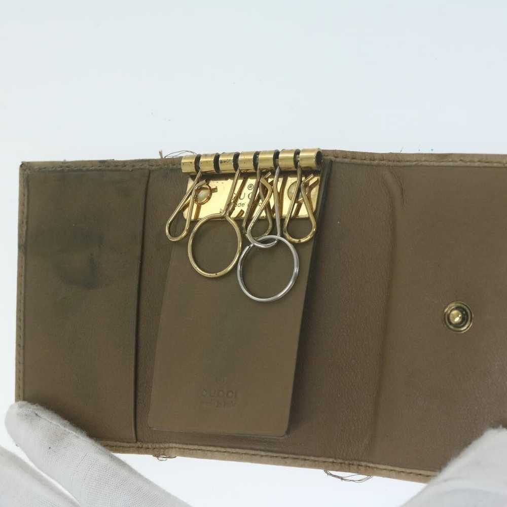 Gucci GUCCI GG Canvas Key Case Leather 5Set Beige… - image 5