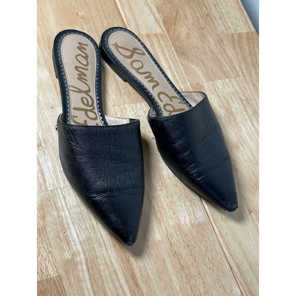 Sam Edelman RUMI Slide Flat Shoes Black Leather P… - image 3