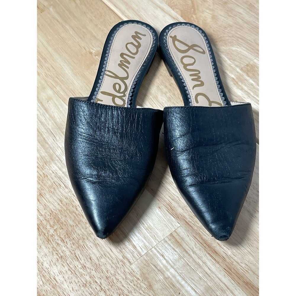 Sam Edelman RUMI Slide Flat Shoes Black Leather P… - image 4