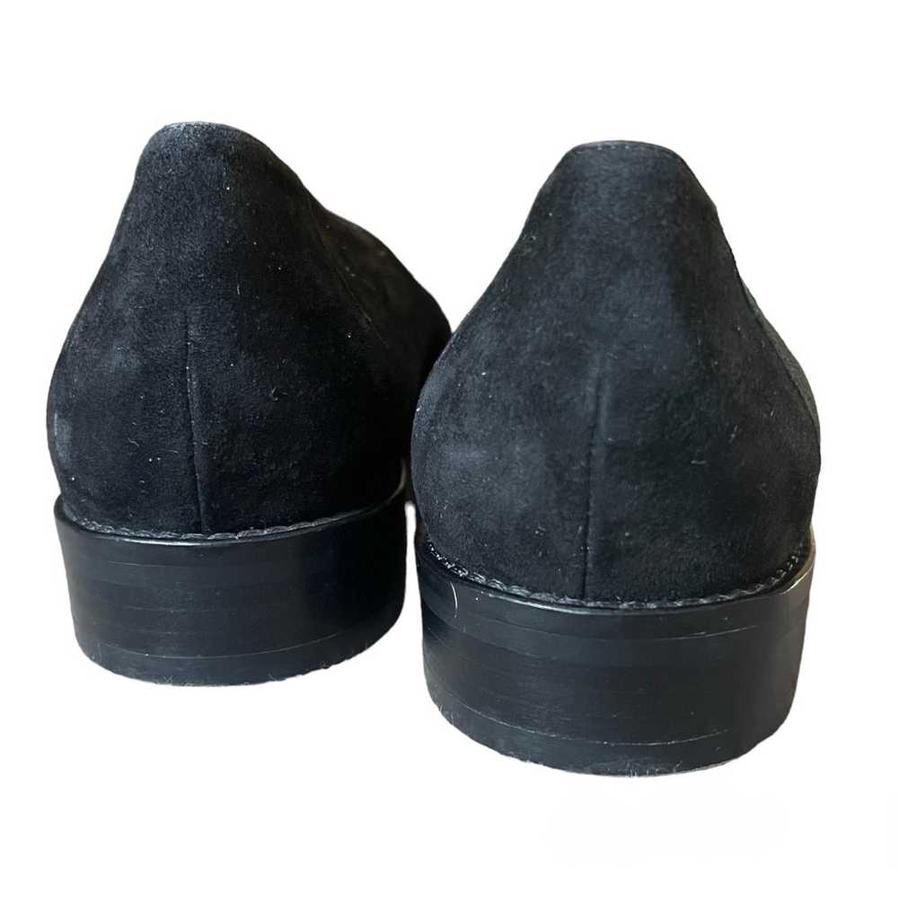 Aquatalia Black Suede Pointed Toe Loafers Size 7.5 - image 5