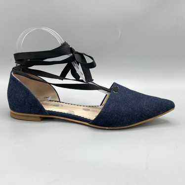 Boden Florence Flats 8 US Denim Pointed Toe Wrap … - image 1