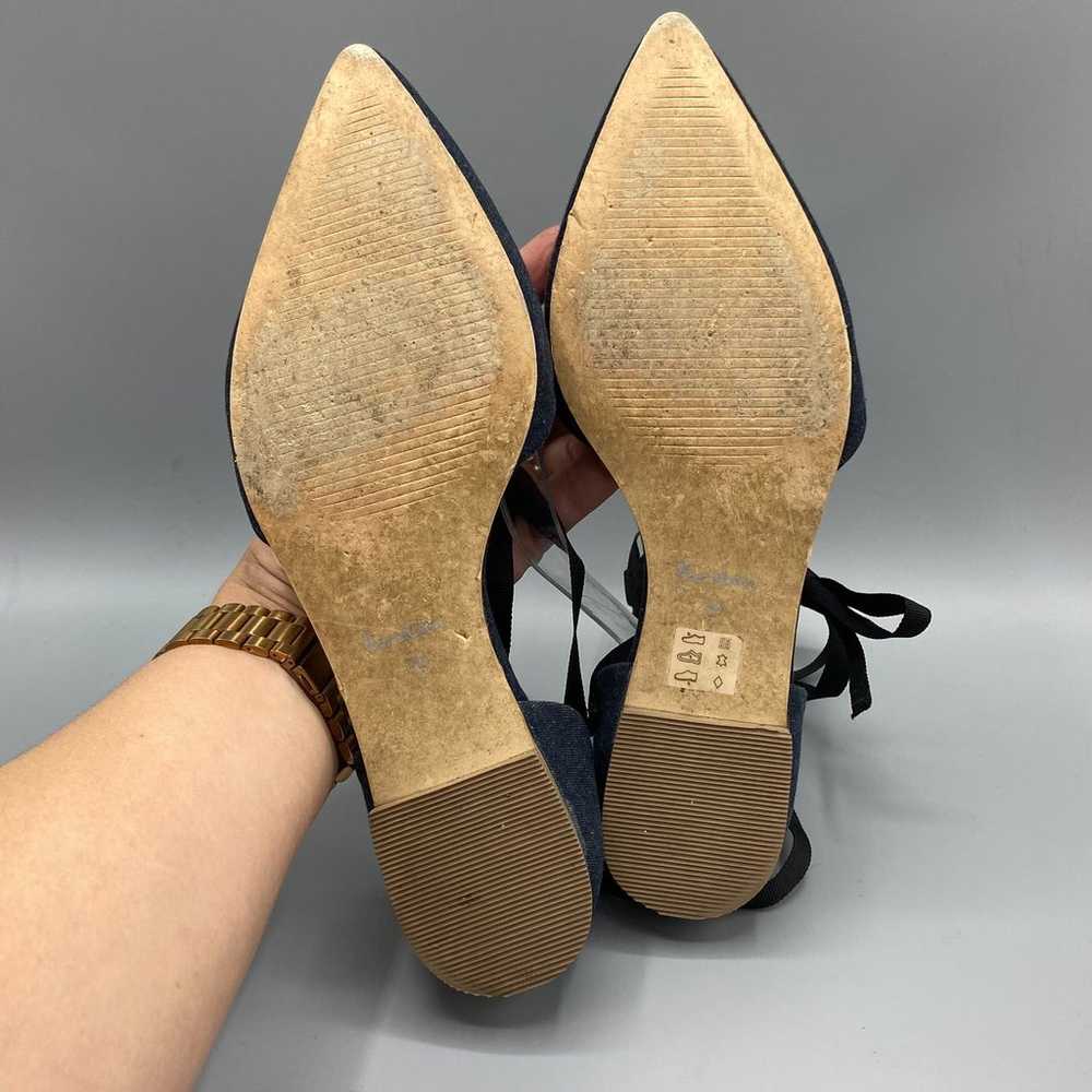 Boden Florence Flats 8 US Denim Pointed Toe Wrap … - image 6